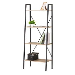 Minimalist Wood and Metal Bookcase