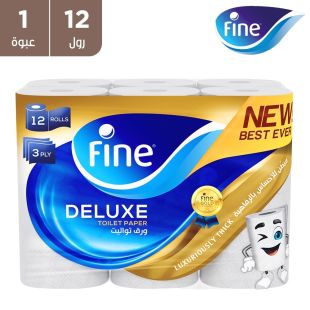 فاين - مناديل تواليت ديلوكس 140 منديل 3 طبقات - 12 حبة