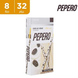 أصابع بسكويت بالشوكولاتة البيضاء 8 × 32 جرام من Lotte Pepero