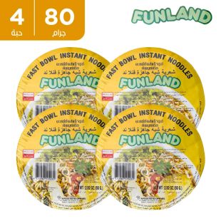 نودلز سريعة التحضير 4 × 80 جم من Funland