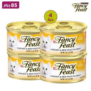 فانسي فيست - طعام القطط المشوي بالدجاج والمرق 4 × 85 جم