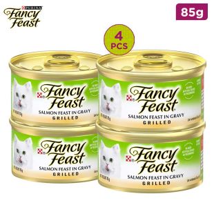Fancy Feast Grilled Salmon Feast in Gravy Gourmet Cat Food 4 x 85g
