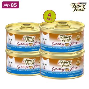 فانسي فيست - كلاسيك بات أوشن وايت فيش آند تونا فيست جورميه طعام القطط 4 × 85 جم