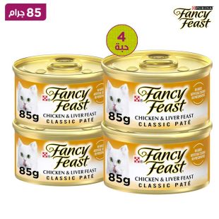 فانسي فيست - جرافي لافرز لحم البقري المشوي في المرق طعام القطط 4 × 85 جم