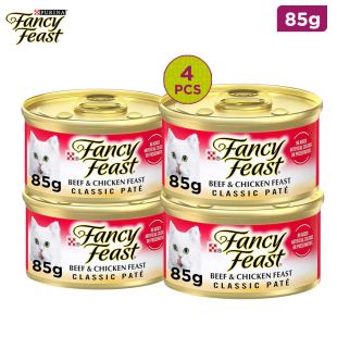 Fancy Feast - Classic Pate Beef & Chicken Feast Gourmet Cat Food 4 x 85g