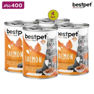 بيست بيت - طعام رطب للقطط بنكهة السلمون والمرق 4 × 400 جرام