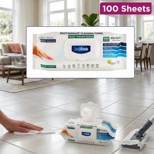Deepfresh Multi-Surface Cleaning Towel White Soap (100 Sheets)