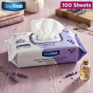 Deepfresh Multi-Surface Cleaning Towel Lavender Oil (100 Sheets)