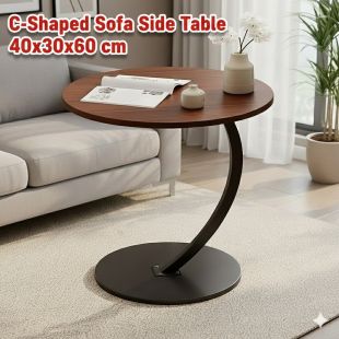 C-Shaped Sofa Side Table 40x30x60 cm