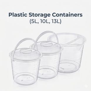 حافظة تخزين بلاستيك (5 لتر، 10 لتر، 13 لتر)