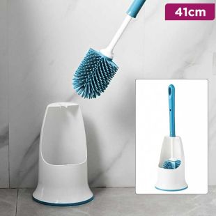 Premium Care Silicone Toilet Brush Set with Base 41cm