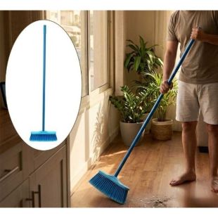 Soft Cleaning Broom with Flexible Bristles and Long Handle