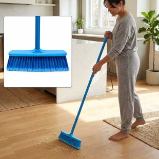 Wide Soft Cleaning Broom with Long Handle