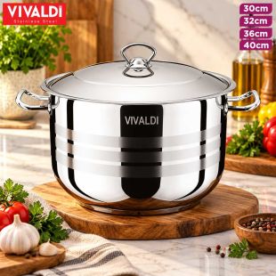 Stainless Steel Sude Deep Pot by Vivaldi