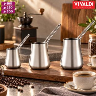 طقم أواني ستانلس ستيل لتحضير القهوة 3 قطع من Vivaldi