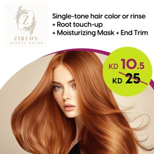 One-color Hair Dye or Rinsing + Root Dye at Zircon Salon