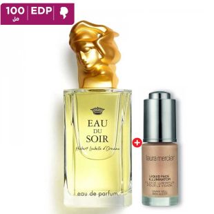 مجموعة عطر Eau du Soir من Sisley وهايلايتر سائل للوجه من Laura Mercier