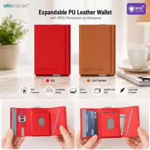 محفظة جلد قابلة للتوسع بحماية RFID من Allocacoc