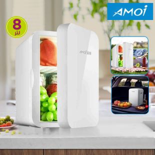ثلاجة صغيرة محمولة للسيارة والمنزل سعة 8 لتر من Amoi