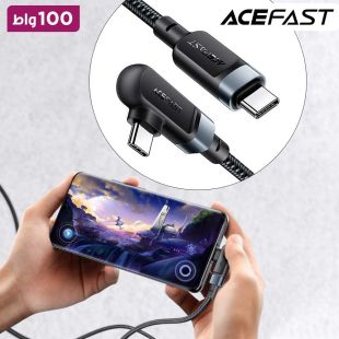 كيبل للشحن ونقل البيانات Type-C إلى Type-C بقوة 100 واط من Acefast