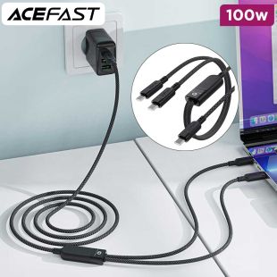 Acefast 100 W Type-C to Type-C 2 in 1 Charging Data Cable  