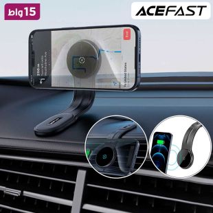 قاعدة هاتف و شاحن لاسلكي مغناطيسي للسيارة بقوة 15 واط من Acefast