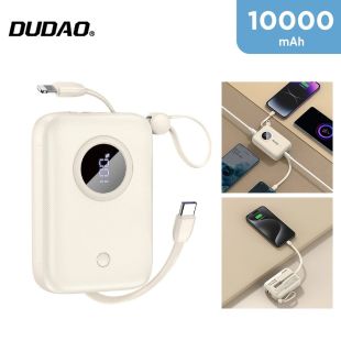 10000mAh Power Bank with Type-C & Lightning cables by Dudao
