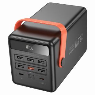 100000mAh Fast Charger Power Bank with Dual Type-C and 6 USB Outputs by Hoco