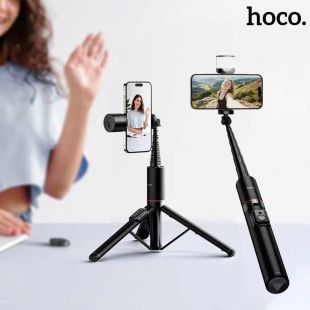 ستاند وعصا سيلفي لاسلكي مع ريموت وإضاءة LED من Hoco