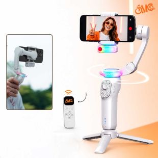مثبت التصوير Creator 360 Pro مع تتبع بالذكاء الاصطناعي مع إضاءة RGB وقاعدة ثلاثية من SMQ