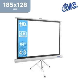 شاشة عرض بروجكتور  185 سم × 128 سم مع قاعدة  ثلاثية من SMQ