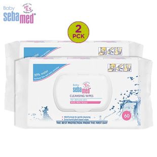 Sebamed Baby Cleansing Wipes w/ 99% Water 60pc x 2
