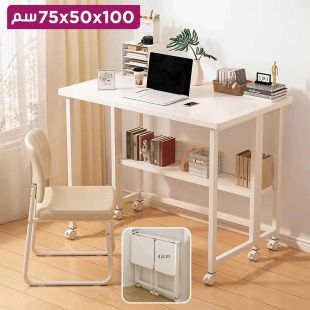 طاولة مكتب قابلة للطي مع عجلات 100 × 50 × 75 سم