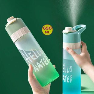 Misting Water Bottle Sport Water Bottle 650ml- Assorted Color