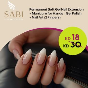 Permanent Soft Gel Nail Extensions + Manicure + Gelish Polish + Nail Art at Sabi Spa Salon