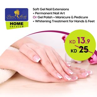 Soft Gel Nail Extensions + Permanent Nail Art or Gelish Polish at Paris Mode Salon