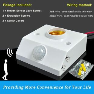 قاعدة لمبة بحساس حركة للمبات E26+E27