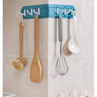 Foldable Corner Wall Hook Rack - Assorted