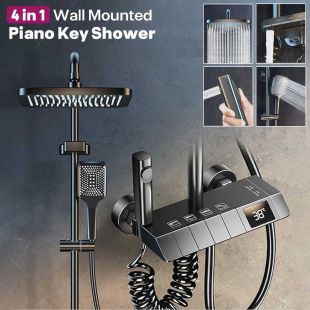 4 in 1 Luxury Wall Mounted Piano Key Shower 