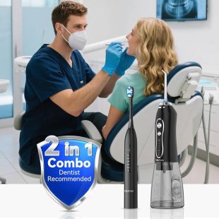 مجموعة العناية بالفم 2 في 1 مع خزان مياة سعة 300 مل من H2ofloss