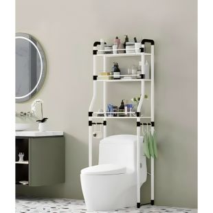 رف منظم حمام معدني 3 طبقات 155 × 46 × 28 سم