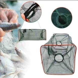 Foldable Durable Multi-Entry Fish Trap Net