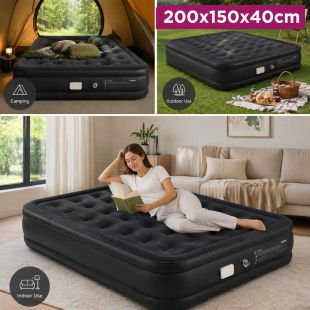 Inflatable Air Mattress with Built in Pump 200×150×40 cm