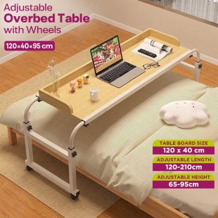 Adjustable Overbed Table with Wheels 120&times;40&times;95 cm