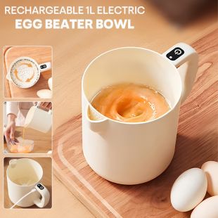 Rechargeable 1L Electric Egg Beater Bowl