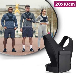 Reflective Running Vest with Waterproof Phone Holder and Zipper Pockets