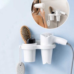 Wall Mounted Hair Dryer Holder Rack