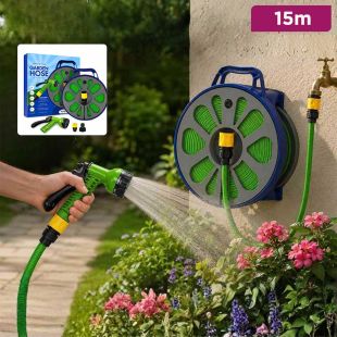 15m Garden Hose with Spray Gun