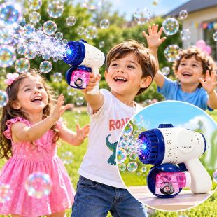 Kids Automatic Bubble Gun with Bubble Solution