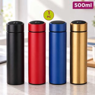 500ml Thermal Flask with LED Temperature Display - Assorted Colors